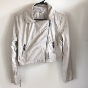 Suede look cropped jacket